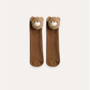 NEW WITH TAGS Teddy Bear Socks - Brown (Minimo Bebe)